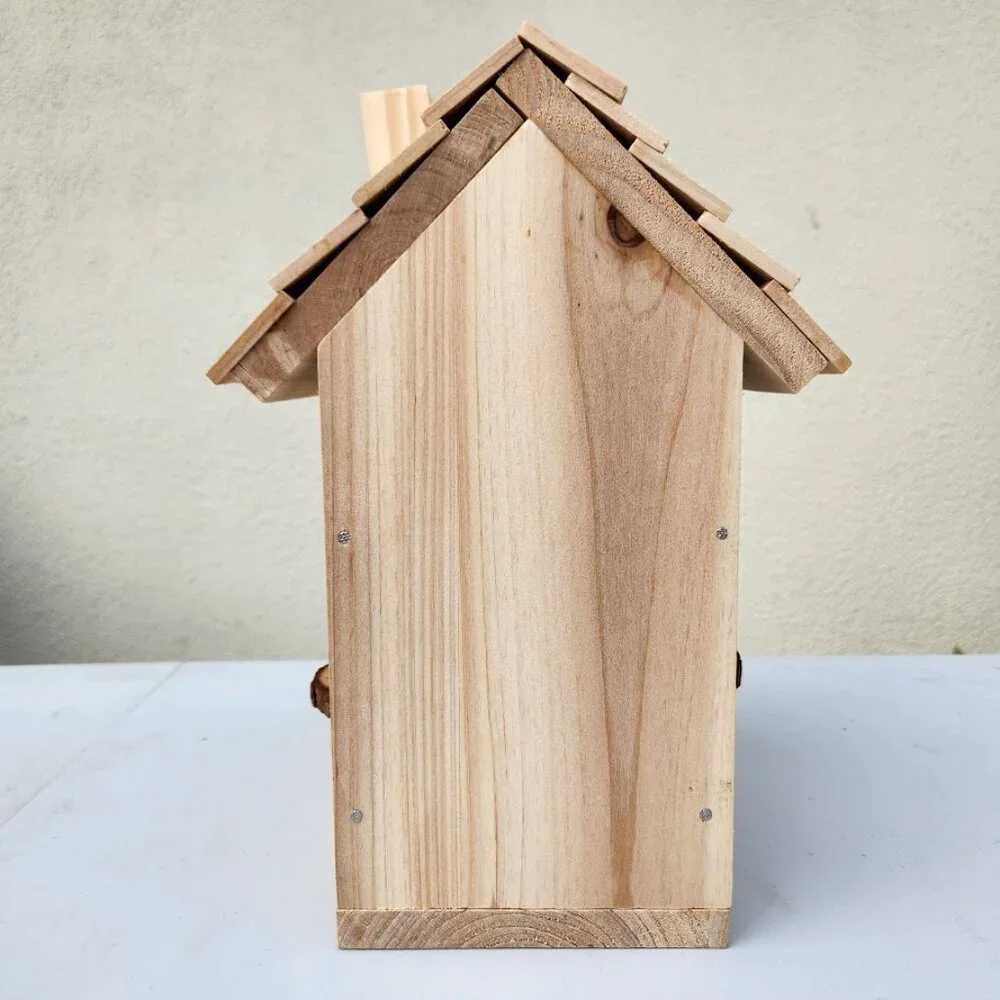NEW HANDMADE Wooden Bird House Birdhouse Handbuilt Wood Garden Decor Spring Made